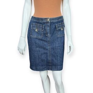 Jones New York Signature Stretch Denim Pencil Skirt